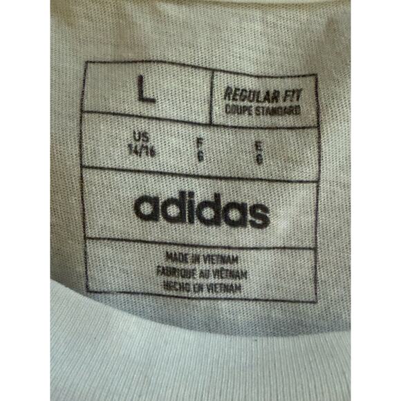 Adidas Boys XL T-Shirts Lot of 2 Blue & White Graphic Logo Tees 14-16 - Picture 5 of 9